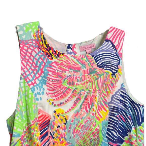 Lilly Pulitzer Mila Shift Dress Women's Pink Multicolor Shell Sleeveless‎ Size 4 - Picture 3 of 10